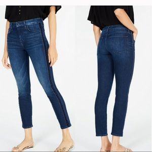 Jen7 26 Dark skinny ankle jean with velvet piping